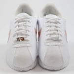 Nike Damen/Kinder Sneaker Classic Cortez Basic SL Leather White/Coral Stardust-Rust Pink