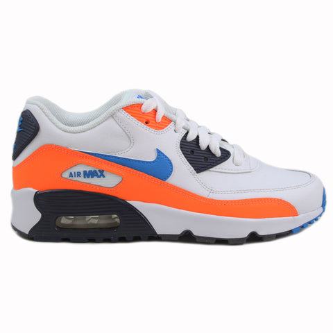Nike Damen/Kinder Sneaker Air Max 90 LTR White/Photo Blue -Total Orange