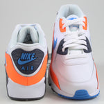 Nike Damen/Kinder Sneaker Air Max 90 LTR White/Photo Blue -Total Orange